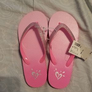 NWT Justice Girls Pink Flip Flops